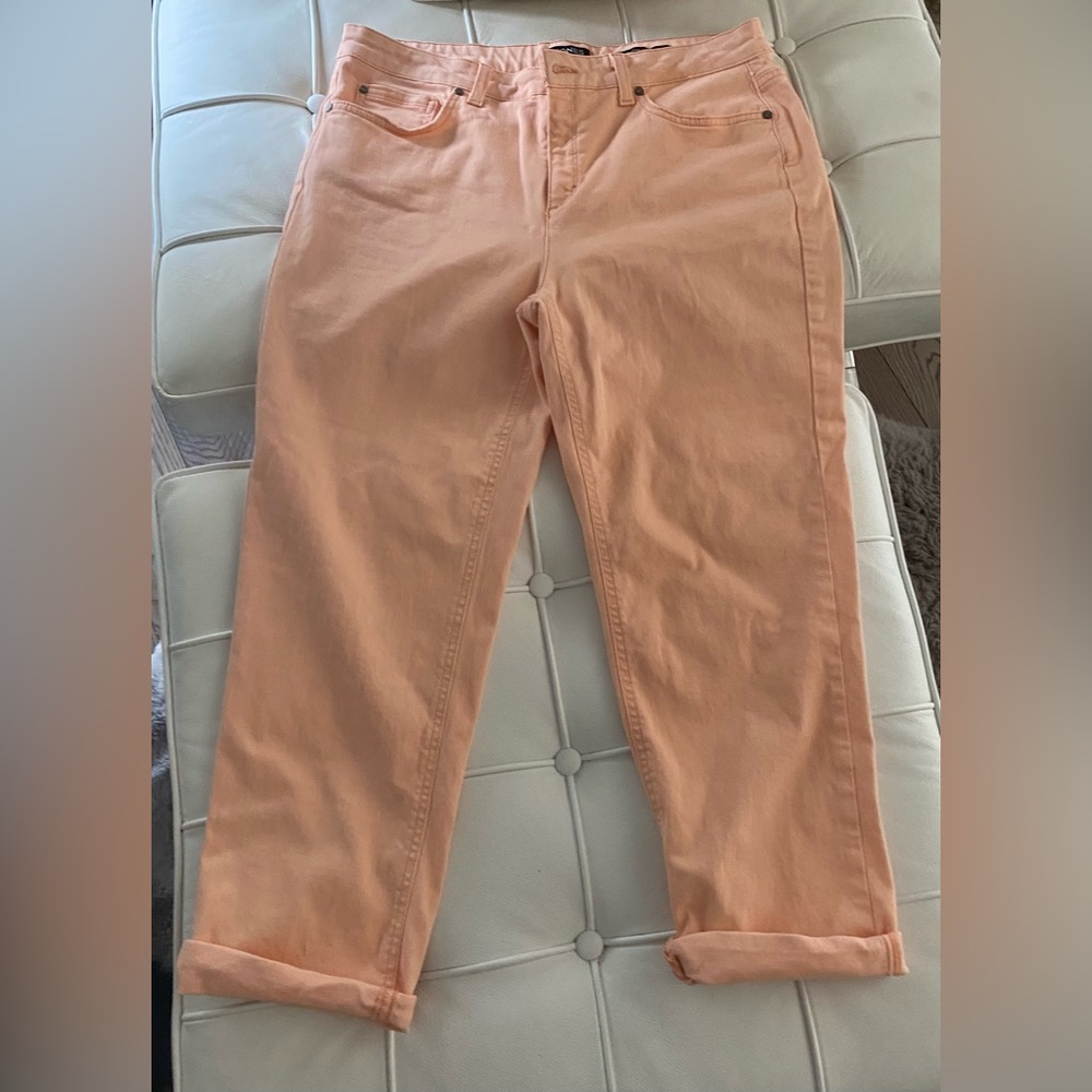 Jones New York peach stretch Boyfriend ankle Pants
